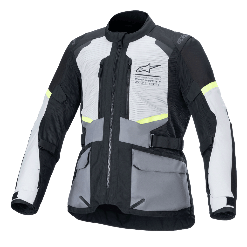 Alpinestars Jaqueta Andes Air Drystar®, blusão de moto touring para homem, cinzento, cinzento escuro e preto, com malha de ventilação, certificado CE