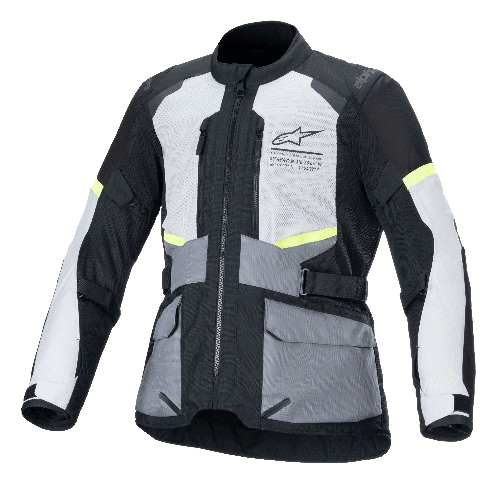 Alpinestars Jaqueta Andes Air Drystar®, blusão de moto touring para homem, cinzento, cinzento escuro e preto, com malha de ventilação, certificado CE