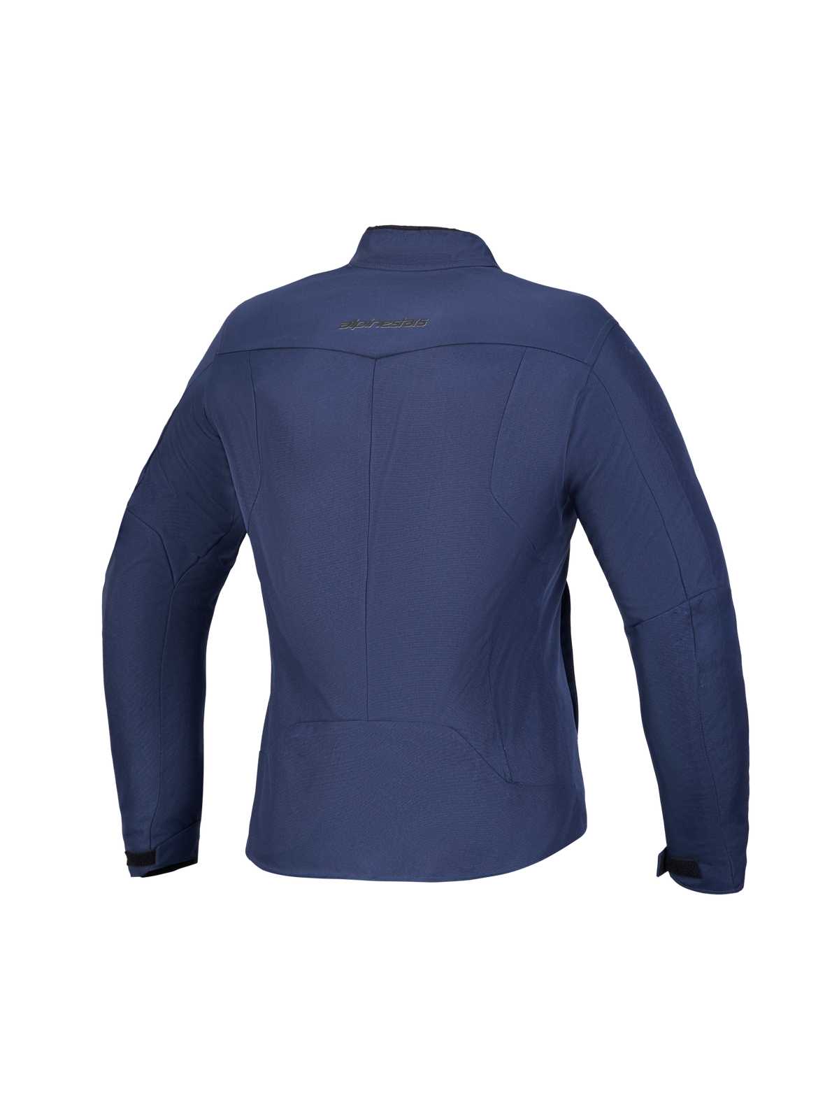 Alpinestars Stella C-1 Waterproof Jacket, casaco de moto urbano para mulher, vista traseira que mostra o padrão traseiro em 3D e construção em tecido azul Mood Indigo