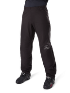 Alpinestars Amt 8 Stretch Drystar® XF Pant Liner, Waterproof Motorcycle Pants, Black, featuring a grey AMT logo on the lower left leg, worn with black motorcycle boots, functional design for all-weather adventure riding
