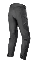 Alpinestars Andes Air Drystar® Pant - Comprimento Curto, calças de mototurismo adventure, pretas, vista traseira de três quartos com painéis de malha 2D para ventilação, pernas pré-curvadas, alças ajustáveis nos joelhos e tornozelos