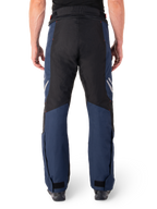 Alpinestars St-1 Waterproof Pants, Motorcycle Touring Pants, Dark Blue and Black with Bright Red accents, rear view, streamlined touring design featuring durable textile construction, reflective branding, and adjustable ankle closures.