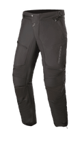 Alpinestars Raider V2 Drystar® Pants, Black Motorcycle Touring Pants, waterproof textile construction with accordion knee panels, zippered pockets, and adjustable waist, durable design for all-weather road riding