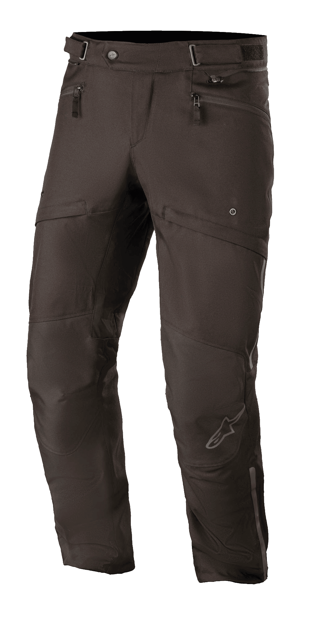 Alpinestars AST-1 V2 Waterproof Pants, calças de motociclismo touring, pretas, tecido têxtil durável, bolsos com fecho de correr, cintura ajustável, design de joelho articulado com logótipo de estrela discreto, equipamento de condução para todas as condições climatéricas