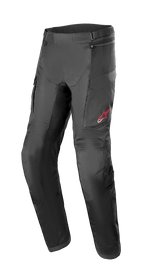 Calças Alpinestars Andes Air Drystar®, calças de motociclismo de turismo de aventura, pretas, com amplos painéis de malha para ventilação, logótipo de estrela vermelha na coxa esquerda, cintas de ajuste na cintura e secções reforçadas nos joelhos, concebidas para conforto em turismo