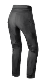 Alpinestars Stella Andes Air Drystar® Pants, calças de motociclismo femininas, pretas, vista traseira com ventilação em malha nas panturrilhas e coxas, parte inferior das costas alongada e fecho de correr de ligação na cintura