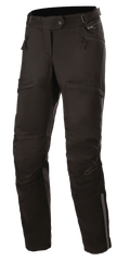 Alpinestars Stella AST-1 V2 Waterproof Pants, calças de touring para motociclismo de mulher, pretas, com bolsos de mão com fecho de correr, painéis reforçados nos joelhos, cinto de ajuste na cintura e detalhes refletores.