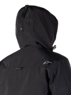 Alpinestars Mootant Waterproof Parka, Black Motorcycle Jacket, modular 4-season design with removable hood, waterproof laminated construction, urban contemporary style