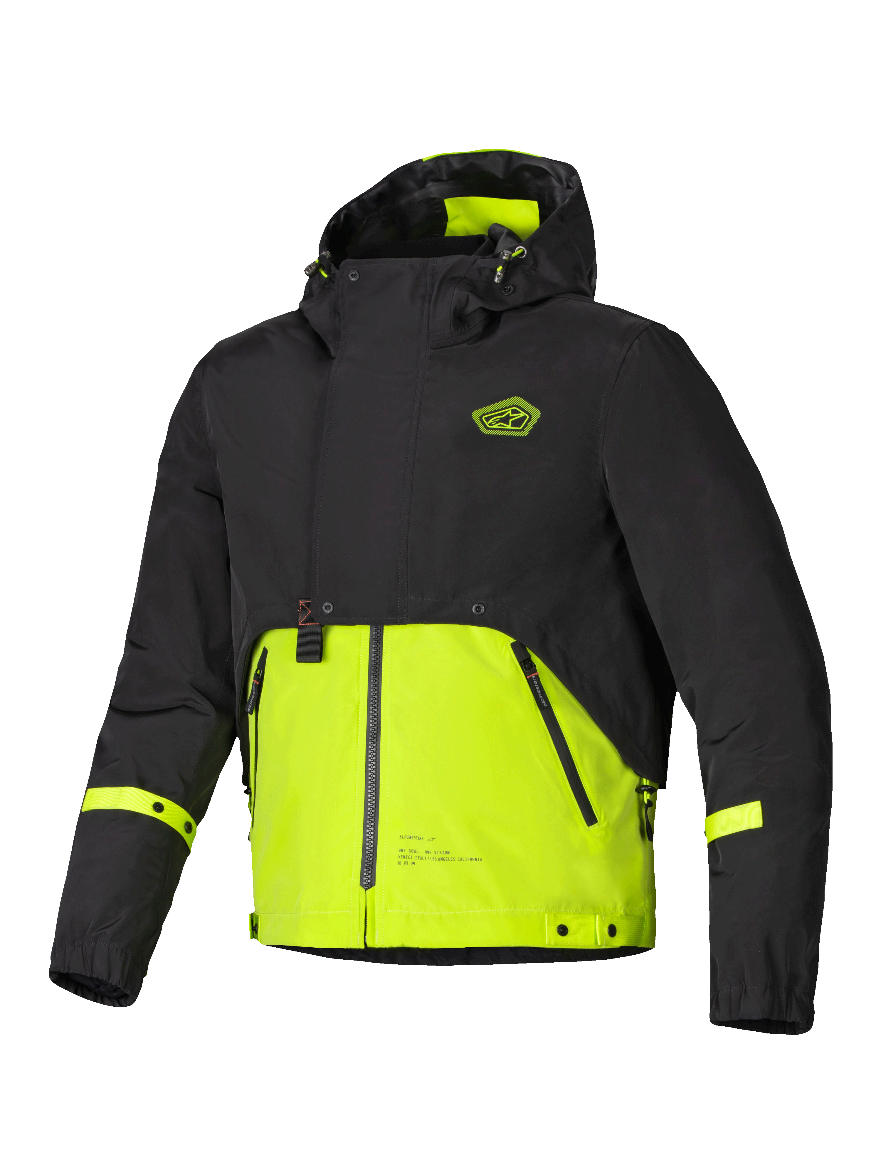 Alpinestars Mootant Waterproof Parka, casaco impermeável de moto para homem, verde-lima e preto, modular, certificado CE com design compatível com Tech-Air