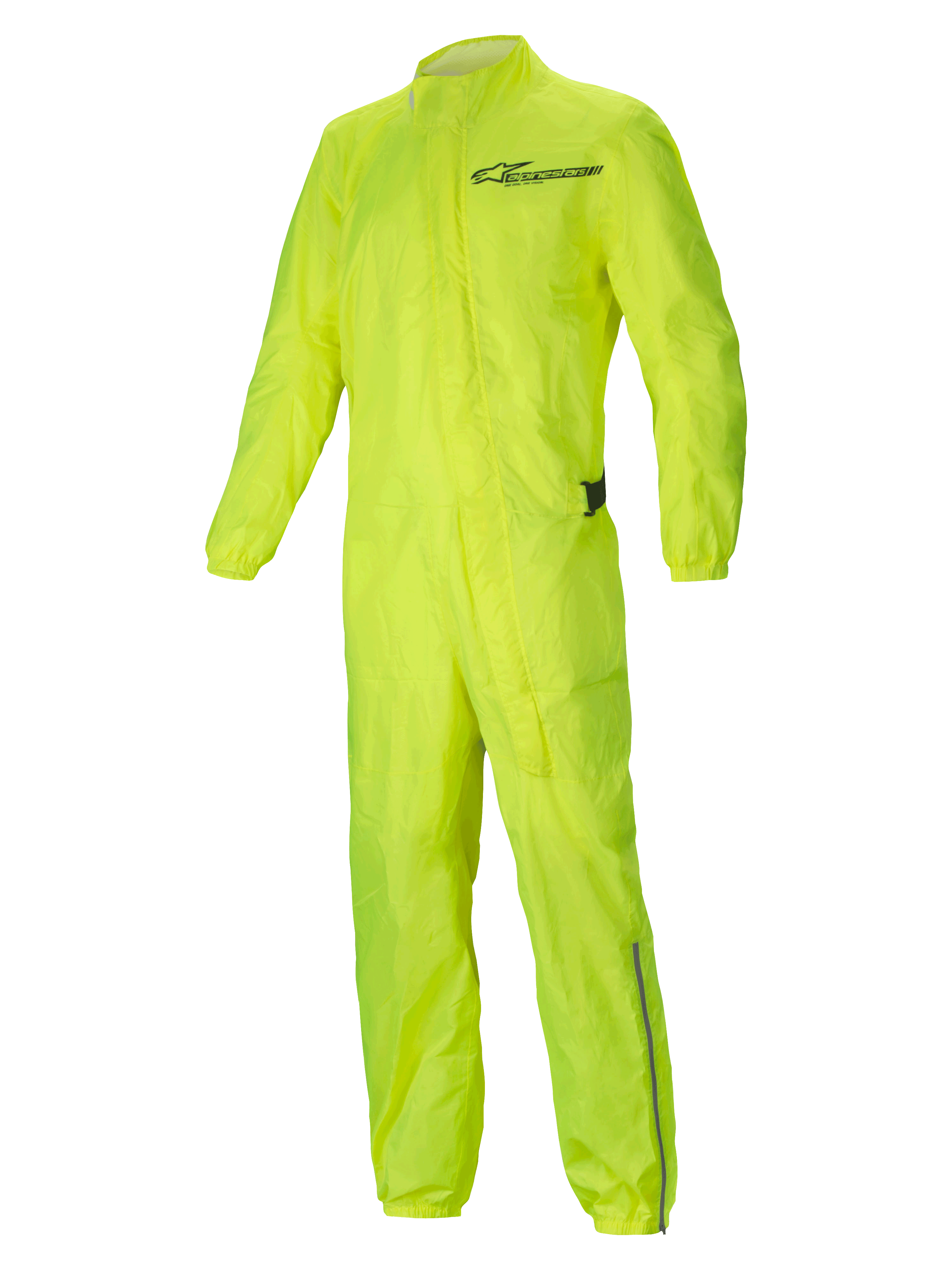 Alpinestars Macacão Hurricane Rain V2, fato impermeável de moto para homem, amarelo fluo, design leve, dobrável com detalhes refletores