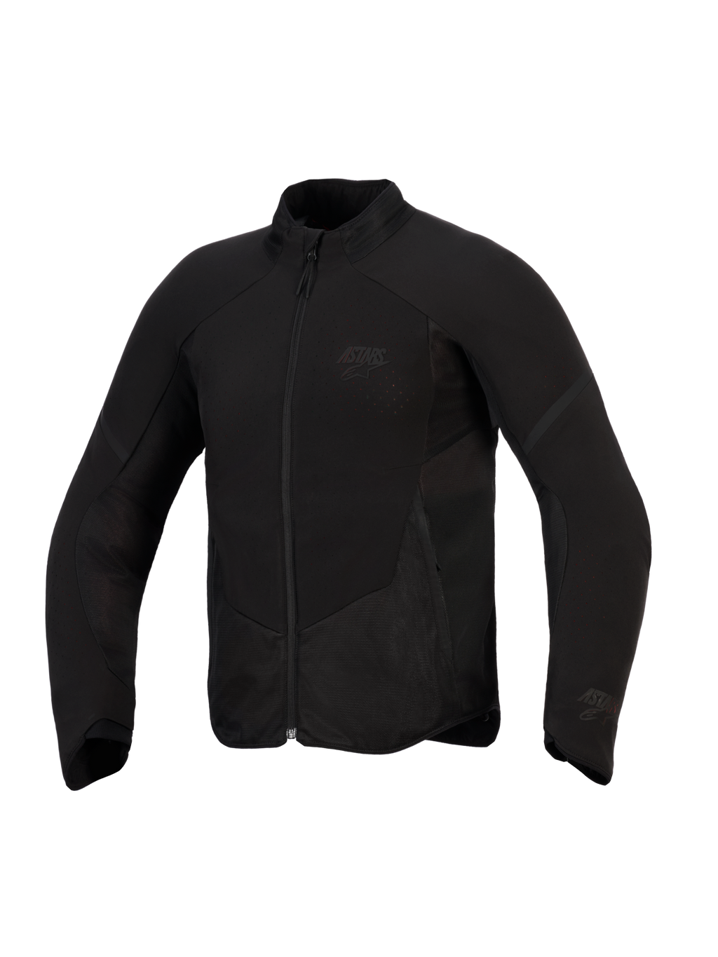 Casaco Alpinestars Aeroshell Airflow, casaco de motociclismo, preto antracite, softshell elástico e leve com zonas de ventilação perfuradas a laser, painéis de malha e logótipo discreto no peito, design de corte desportivo para condução em clima quente