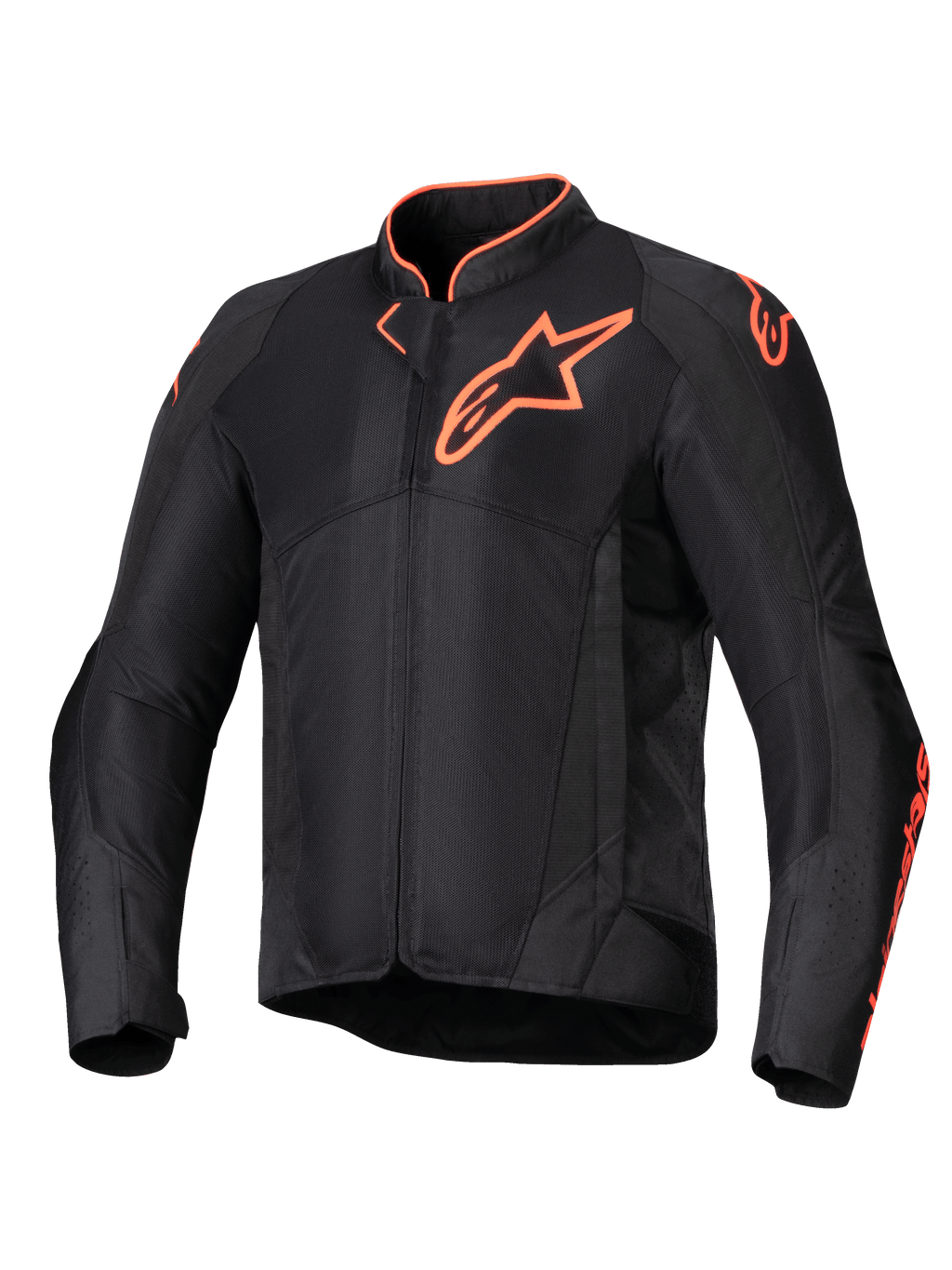 Alpinestars Viper Air V4, casaco de moto ventilado para homem, preto e vermelho fluo, com malha técnica e proteção CE.