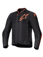 Alpinestars Viper Air V4, casaco de moto ventilado para homem, preto e vermelho fluo, com malha técnica e proteção CE.