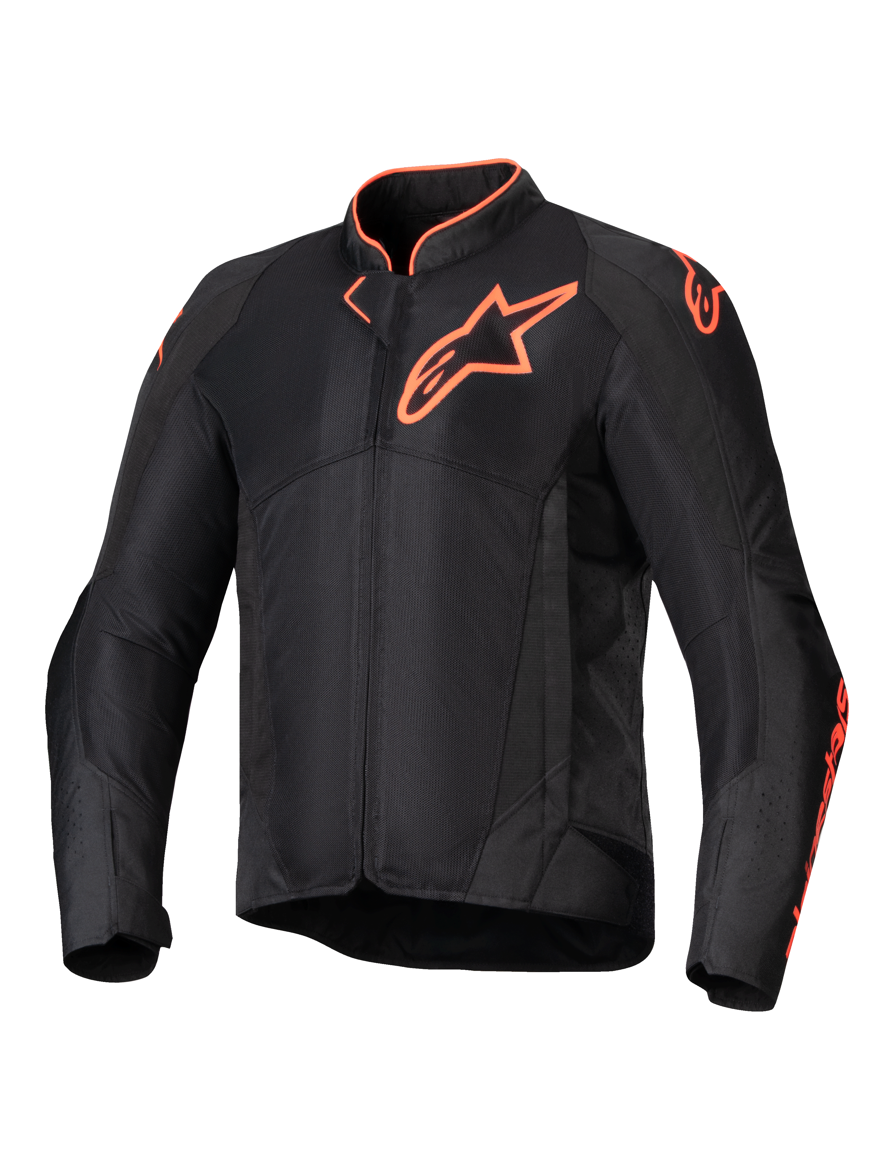 Alpinestars Viper Air V4, casaco de moto ventilado para homem, preto e vermelho fluo, com malha técnica e proteção CE.