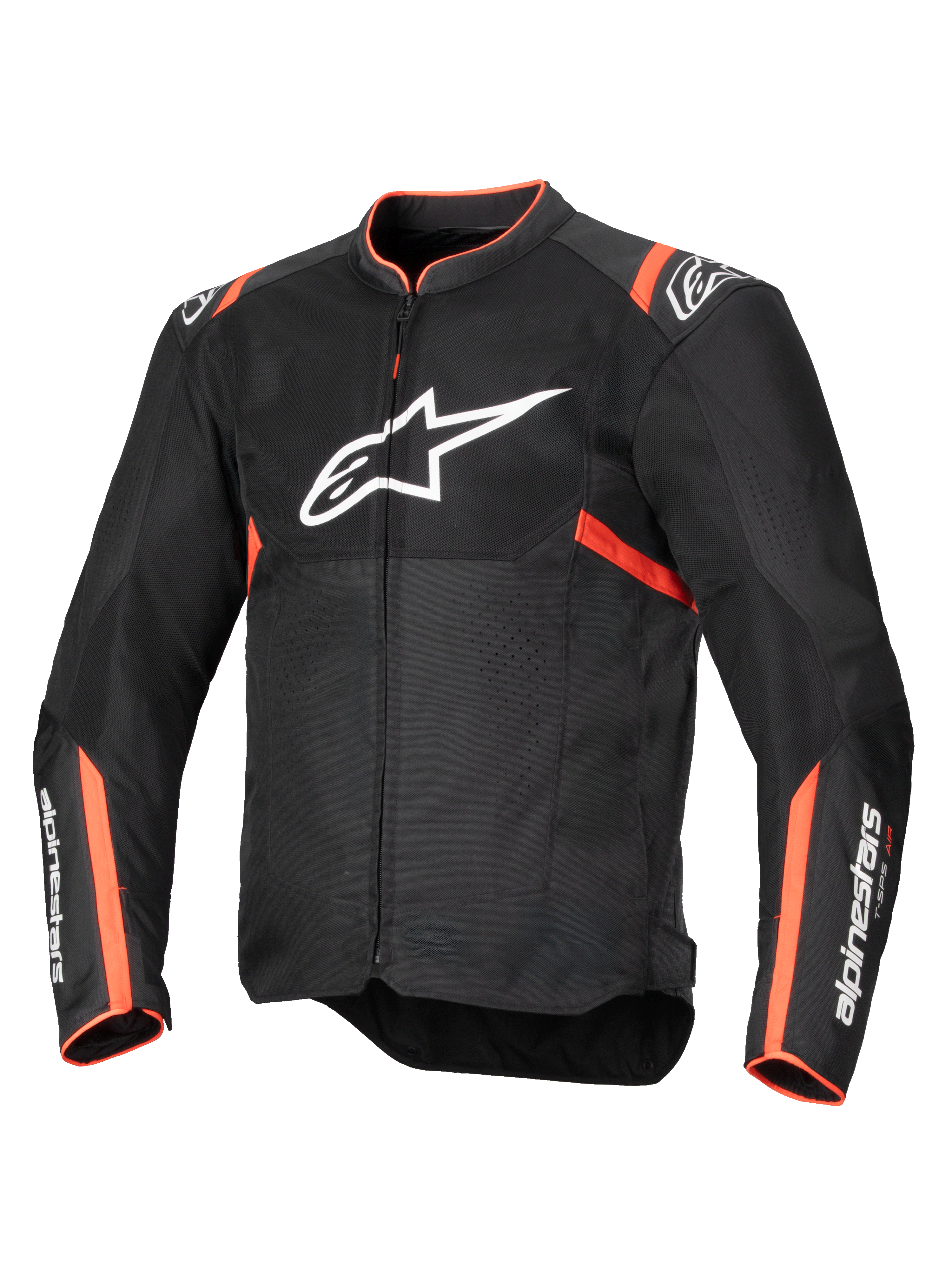 Alpinestars Jaqueta T-SPS Air V2, casaco de moto para homem, preto e vermelho fluorescente, ventilado, pronto para Tech-Air.