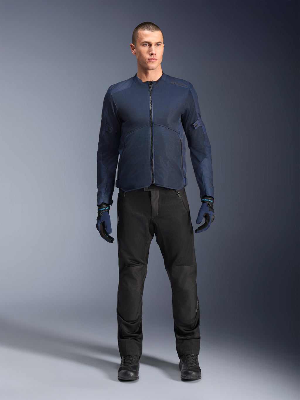 Alpinestars C-1 Air Jacket, casaco de moto urbano para homem em azul, malha técnica para ventilação, ideal para touring e deslocações urbanas, proteção Nucleon Flex Plus