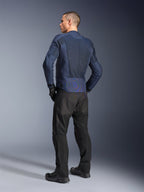 Alpinestars C-1 Air, casaco de moto urbano para homem, azul, vista traseira com malha ventilada e detalhes refletores.