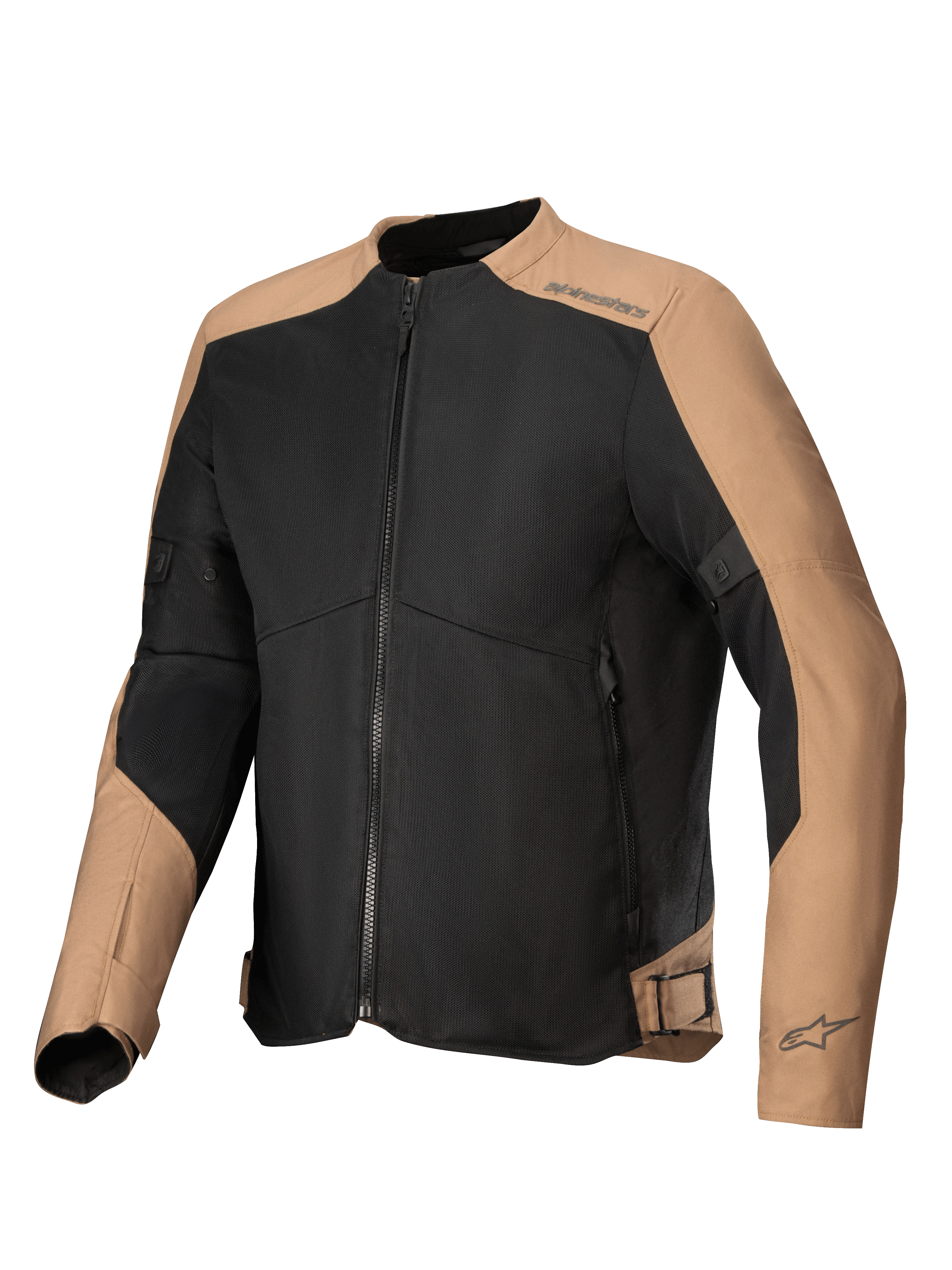 Alpinestars Jaqueta C-1 Air, casaco de moto urbano para homem, em malha têxtil areia e preta, proteção certificada CE.