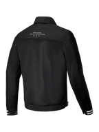 Alpinestars Jaqueta Ignite Air, casaco de moto para homem, preto, vista traseira mostrando a construção em malha respirável e gráficos inspirados em clubes