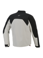 Alpinestars Provoke Jacket, Back View, Black Metal Gray, urban textile motorcycle jacket with black upper panels and a metal gray body, featuring a small white logo on the upper back and ripstop softshell construction
