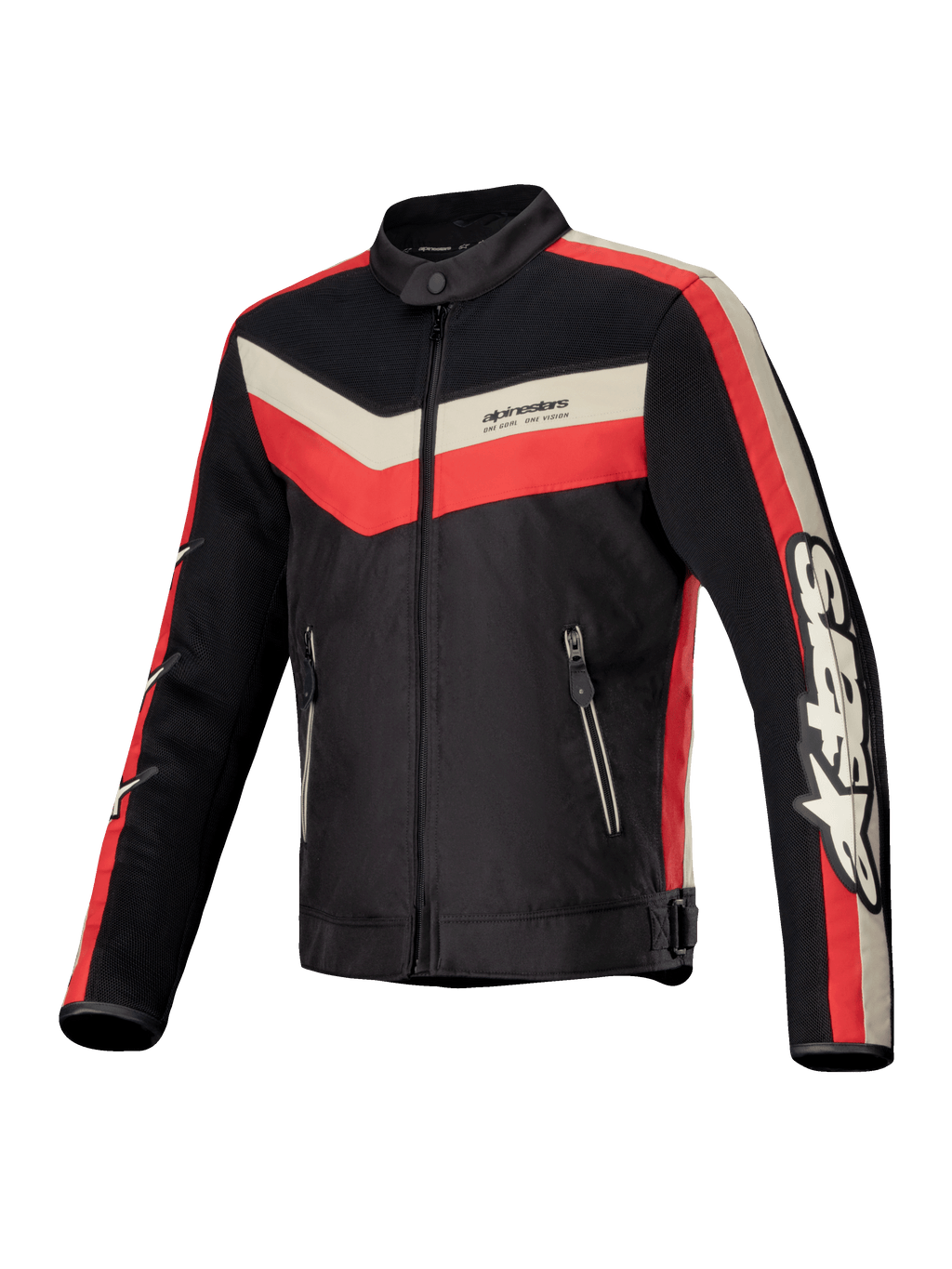 Alpinestars Jaqueta T-Dyno Air, casaco de moto têxtil para homem em preto, vermelho brilhante e ecrã, com malha 3D respirável e proteção certificada CE