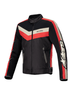 Alpinestars Jaqueta T-Dyno Air, casaco de moto têxtil para homem em preto, vermelho brilhante e ecrã, com malha 3D respirável e proteção certificada CE
