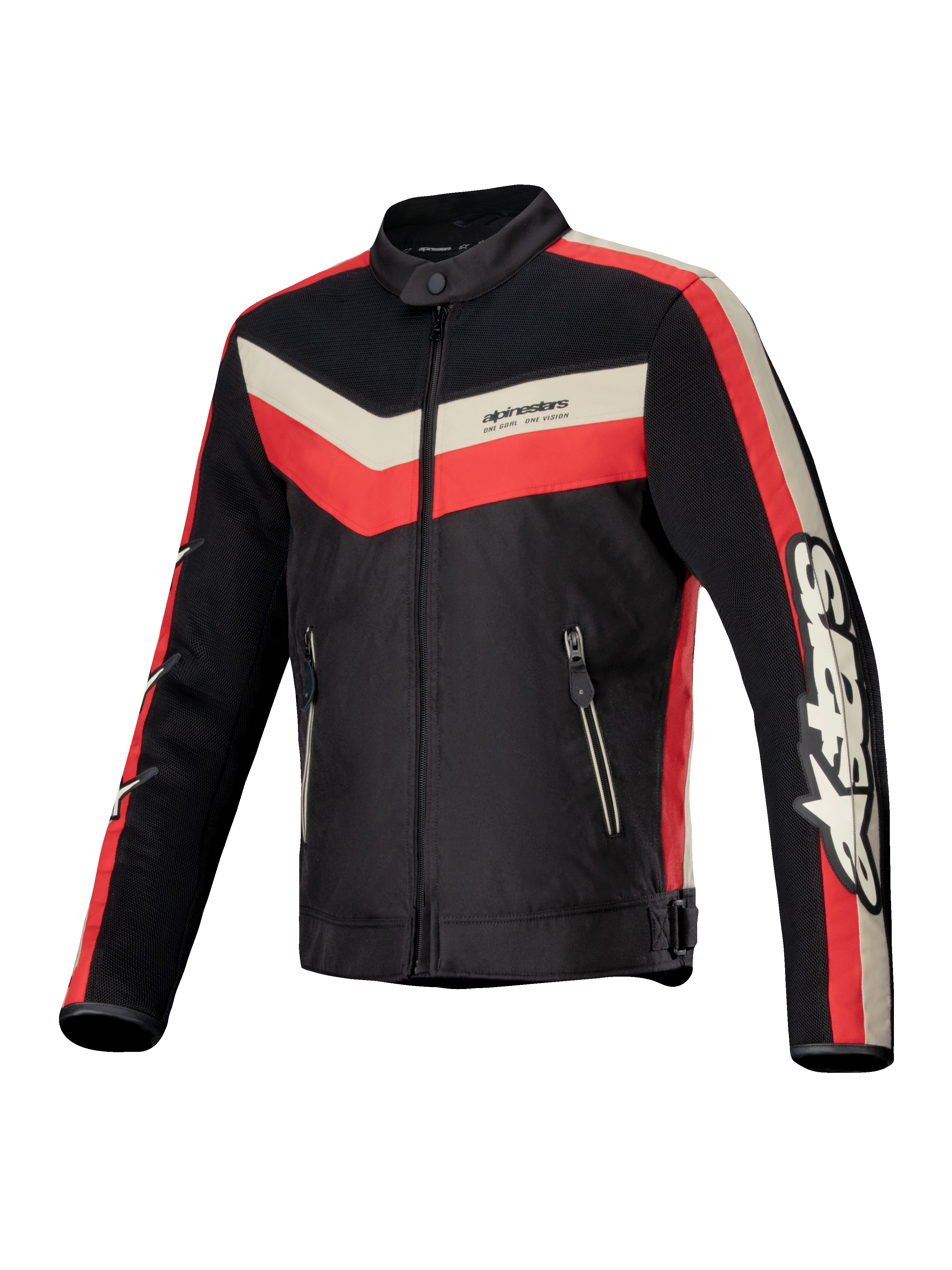 Alpinestars Jaqueta T-Dyno Air, casaco de moto têxtil para homem em preto, vermelho brilhante e ecrã, com malha 3D respirável e proteção certificada CE