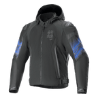 Alpinestars Zaca Air Venom, casaco de moto impermeável para homem, preto e azul, com capuz e certificado CE