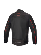 Alpinestars Honda Luc V2 Air Jacket, casaco de moto urbano preto e vermelho, vista traseira com malha e logótipo Honda.