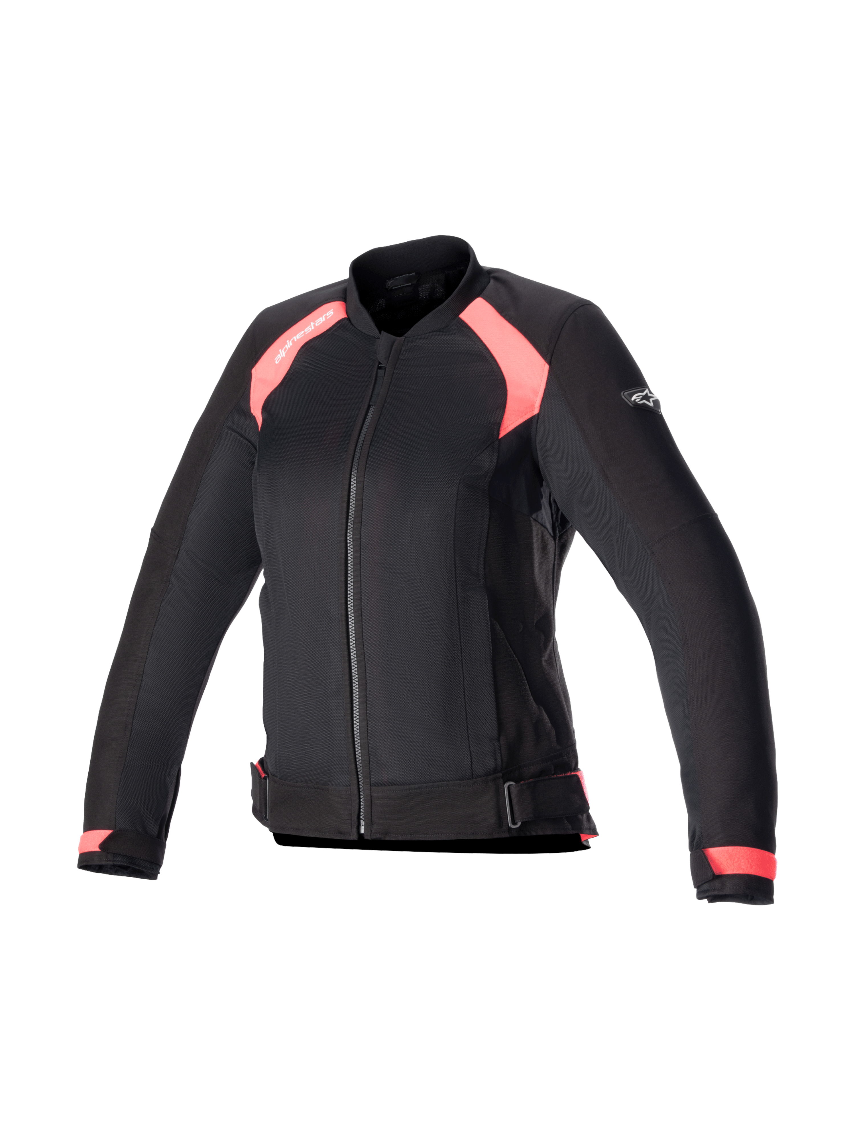 Alpinestars Eloise V2 Air, casaco de moto para mulher, preto e rosa, com painéis de malha e preparado para Tech-Air.
