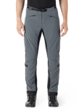 Alpinestars Alden Pants, Urban Gray with black panels, technical motorcycle riding pants, front view featuring zippered pockets and integrated magnetic waist belt, slim-fit softshell design for urban commuting