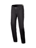 Alpinestars Cult-8 Stretch Denim, calças de ganga de moto para homem, pretas, com proteção CE e estilo urbano.