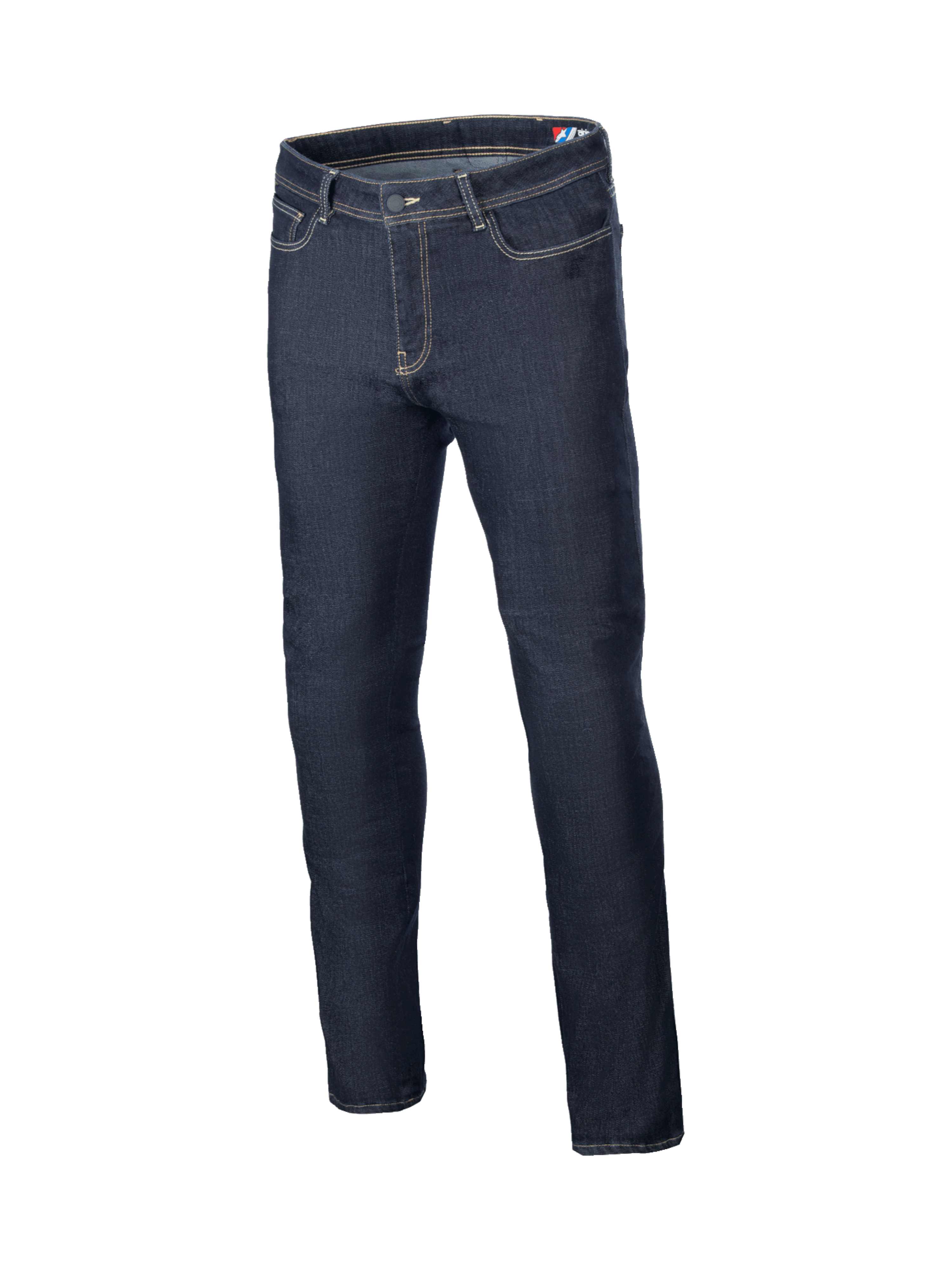 Alpinestars Cult-8 Stretch Denim, calças de ganga de moto para homem, azul, ajuste relaxado, proteção Nucleon Flex Plus, certificadas CE.