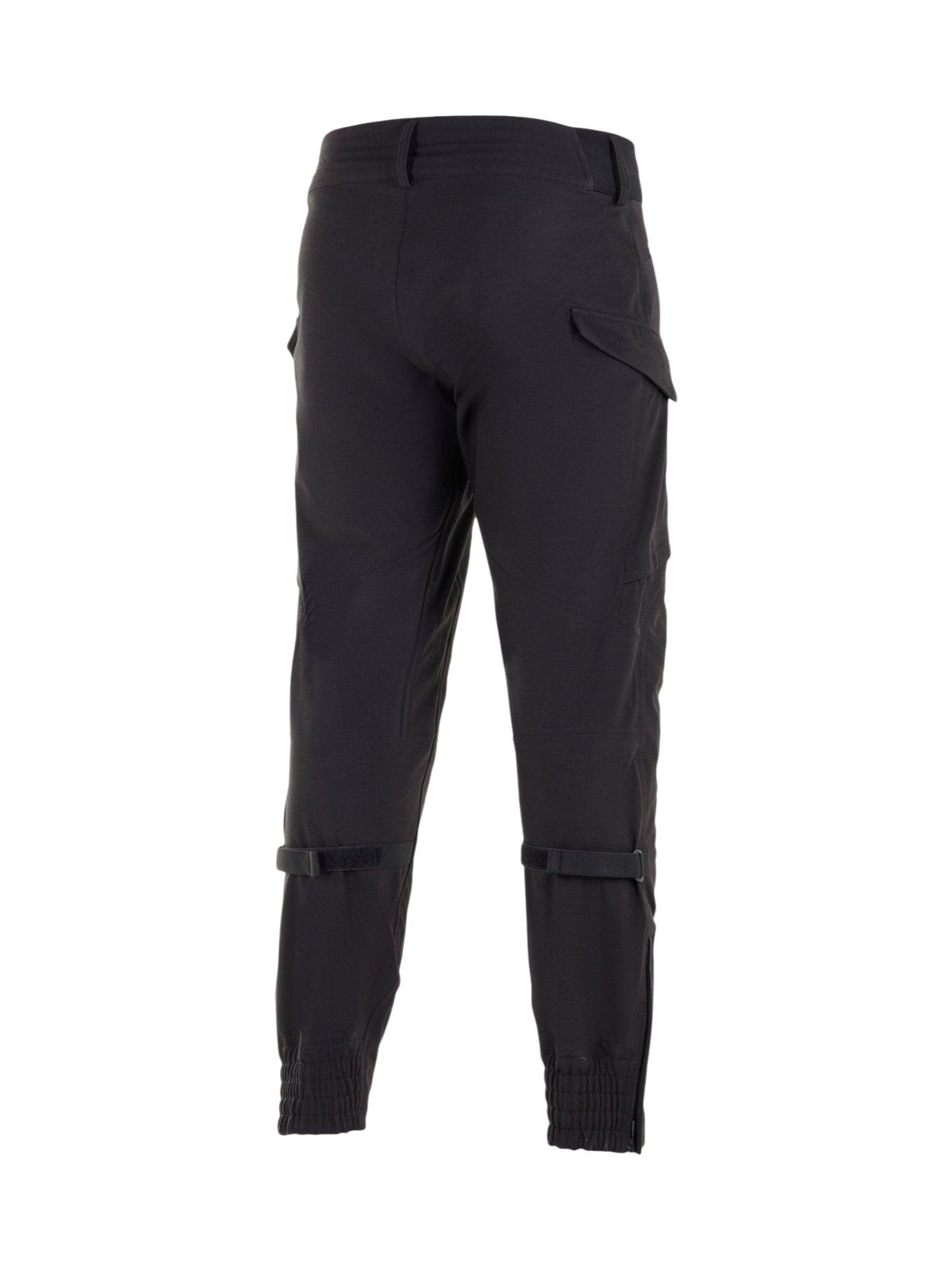 Alpinestars calças Juggernaut impermeáveis, calças de moto urbanas pretas para homem, em softshell, vista traseira.