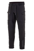 Alpinestars Juggernaut Waterproof Pants, Motorcycle Pants, Black, softshell construction with waterproof membrane, thigh ventilation openings, zippered cargo pockets, elasticated waist with drawstrings and ankle cuffs, urban road riding gear