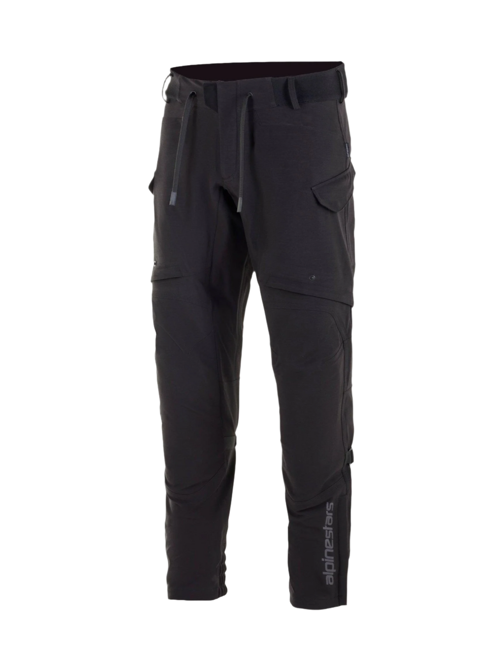 Alpinestars Calças Juggernaut Impermeáveis, calças de moto urbanas para homem, pretas, em softshell com joelheiras integradas.