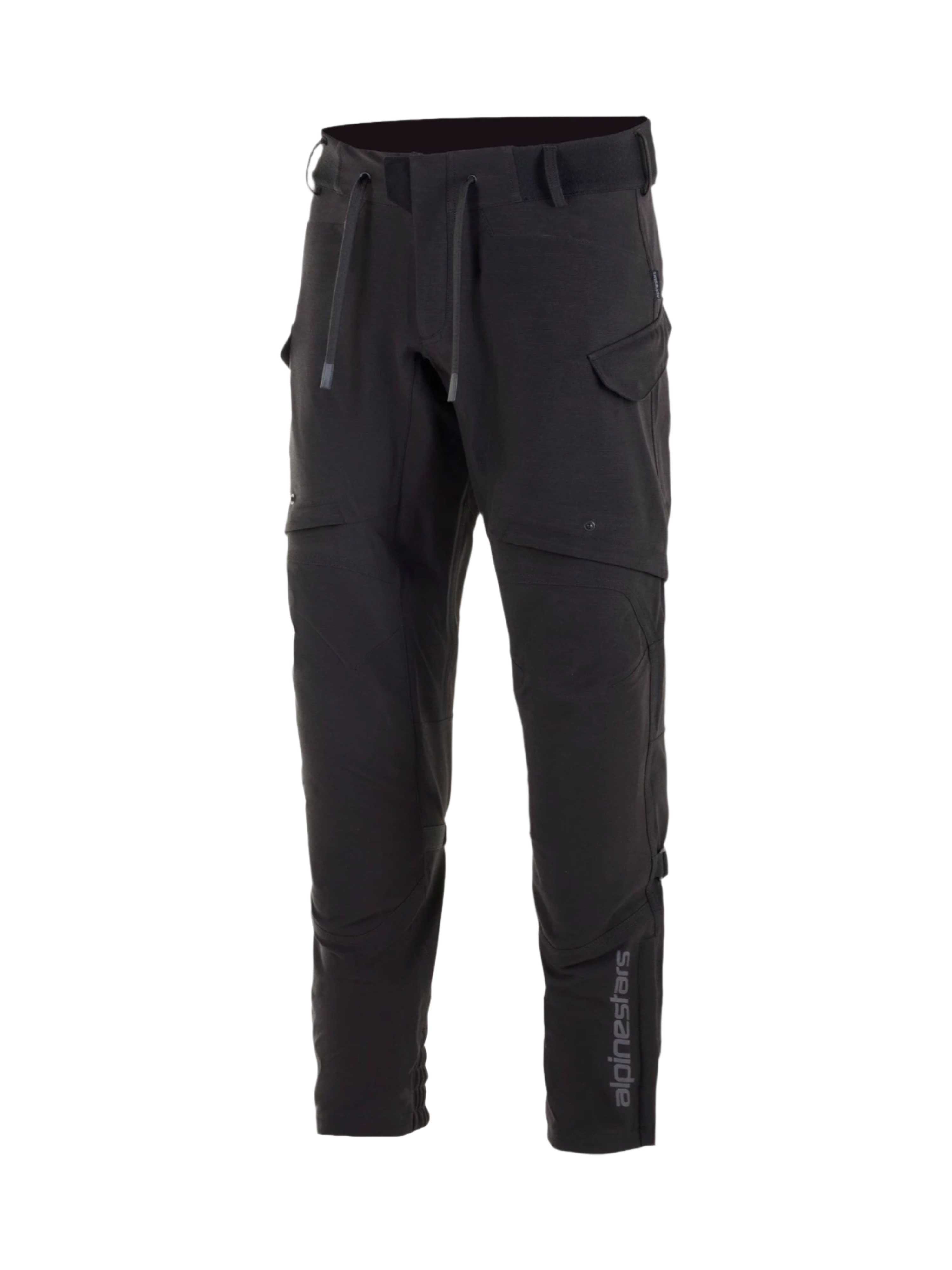 Alpinestars Calças Juggernaut Impermeáveis, calças de moto urbanas para homem, pretas, em softshell com joelheiras integradas.