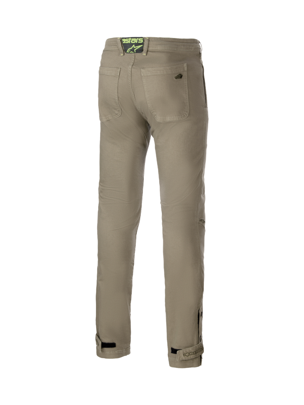 Alpinestars Calças de Moto Stratos Regular Fit Tech, masculinas, cinzentas, vista traseira em ganga Cordura de camada única, estilo urbano