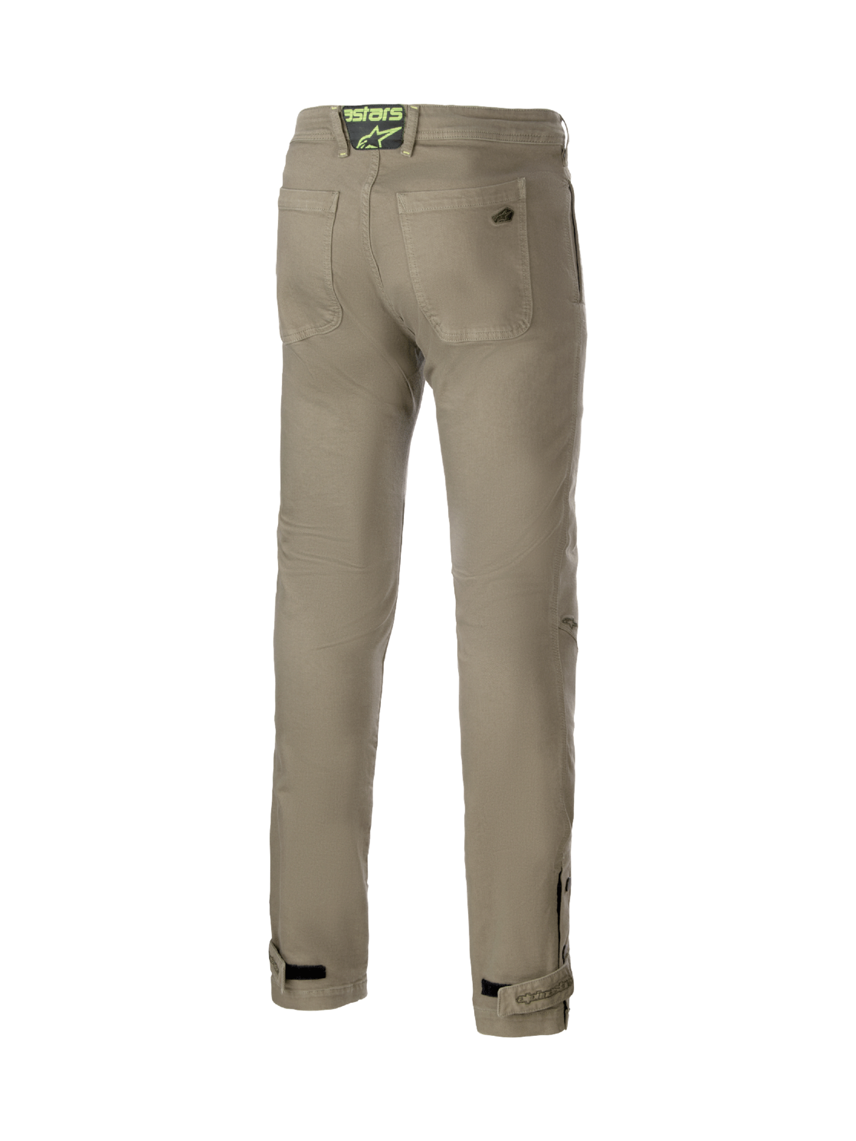 Alpinestars Calças de Moto Stratos Regular Fit Tech, masculinas, cinzentas, vista traseira em ganga Cordura de camada única, estilo urbano