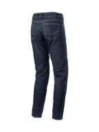 Alpinestars Calças De Ganga Sektor Standard Fit, calças de moto para condução urbana, pretas, vista traseira com costuras triplas reforçadas e logótipo Astars no bolso.