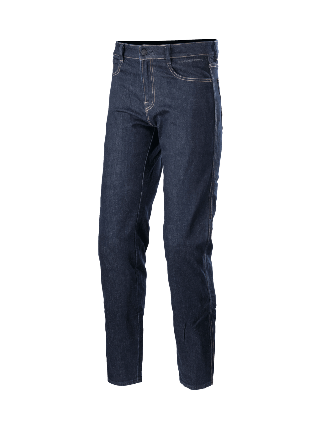 Alpinestars Sektor Regular Fit Denim Pants, calças de ganga de motociclismo urbanas, azul médio, costura tripla e proteção Nucleon Plus certificada CE
