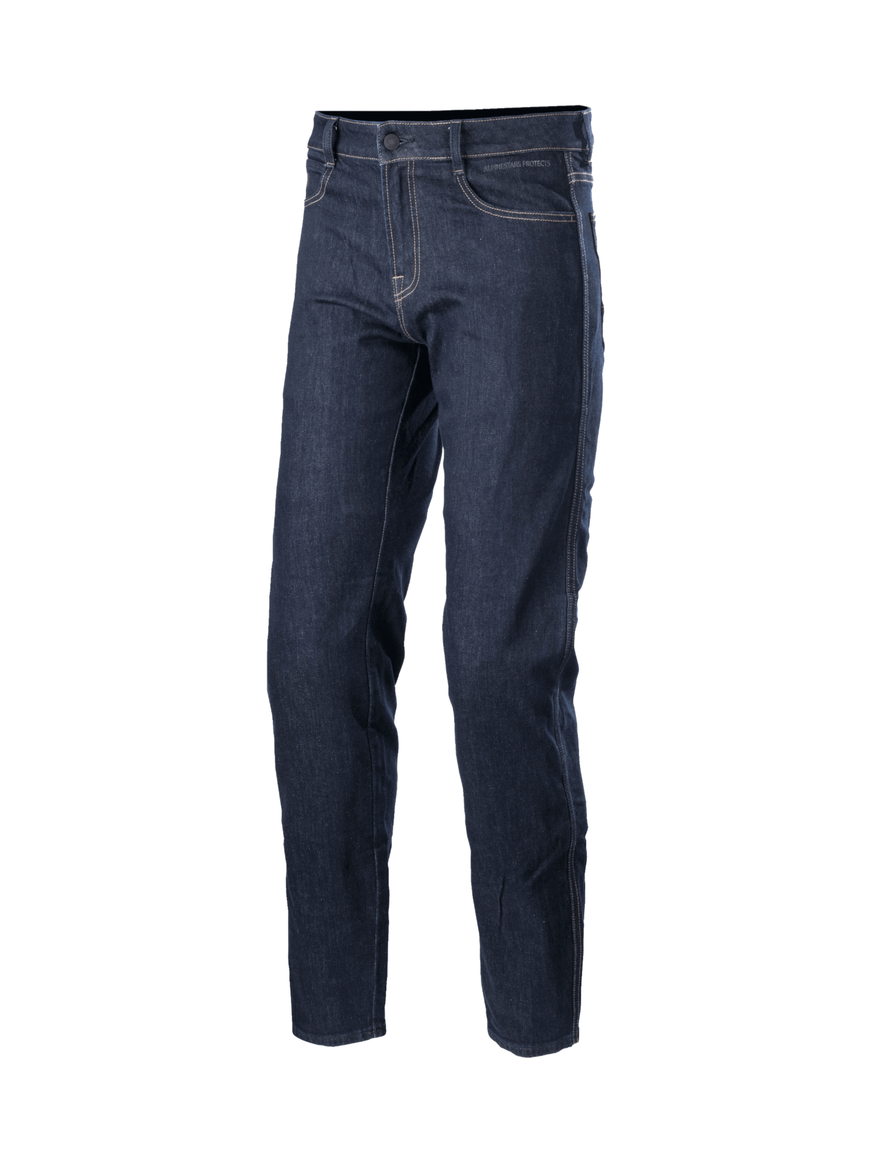 Alpinestars Sektor Regular Fit Denim Pants, calças de ganga de motociclismo urbanas, azul médio, costura tripla e proteção Nucleon Plus certificada CE