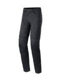 Alpinestars Cerium Tech Stretch Riding Denim, calças de ganga de moto para homem, pretas, ajuste Slim Fit urbano, proteção CE e tecido elástico.
