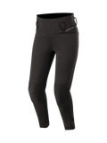 Leggings Alpinestars Banshee para mulher, calças de moto urbanas pretas, com painéis em acordeão e joelheiras certificadas CE