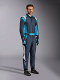 Alpinestars Macacão GP Pro Comp V2 FIA, macacão de automobilismo para homem, asfalto e ciano, certificado FIA.