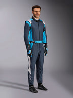 Alpinestars Macacão GP Pro Comp V2 FIA, macacão de automobilismo para homem, asfalto e ciano, certificado FIA.