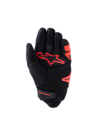 Alpinestars SP-R Tech, luva de moto para corrida de punho curto, preta e vermelha fluorescente, em pele de cabra, com proteção de articulações