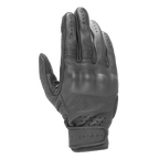 Alpinestars Dyno Leather Gloves, luvas de motociclismo pretas, construção em pele de cabra com proteção rígida e coberta nos nós dos dedos, ventilação perfurada nos dedos e pulso, fecho com tira de velcro, design urbano minimalista