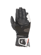 Alpinestars Stella SP-8 V3, luvas de moto para mulher, pretas e brancas, em couro premium com palma reforçada para maior aderência, certificadas CE