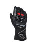 Alpinestars WT-8 GORE-TEX Insulated Gloves, Motorcycle Winter Gloves, Black with red accents and silver logos, featuring hard TPU knuckle protection, long cuff, and GORE-TEX waterproofing for cold weather riding